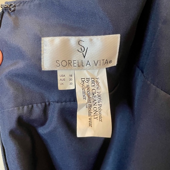 Long Navy Blue Sorella Vita bridesmaid or formal dress - Picture 6 of 8